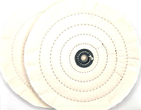 2 Pack 8” BBC Buffing Wheel - 60 Ply, Bleached Balloon Cloth for Bench Motor, Ultra Smooth Polishing Wheel