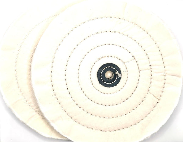 2 Pack 8” BBC Buffing Wheel - 60 Ply, Bleached Balloon Cloth for Bench Motor, Ultra Smooth Polishing Wheel
