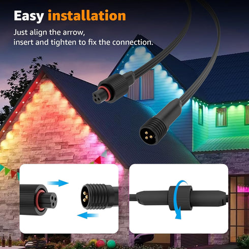 Norward IP68 H705A H705B H705C H706A H706B H706C H7067 10FT Extension Cable for Govee Permanent Outdoor Lights Pro
