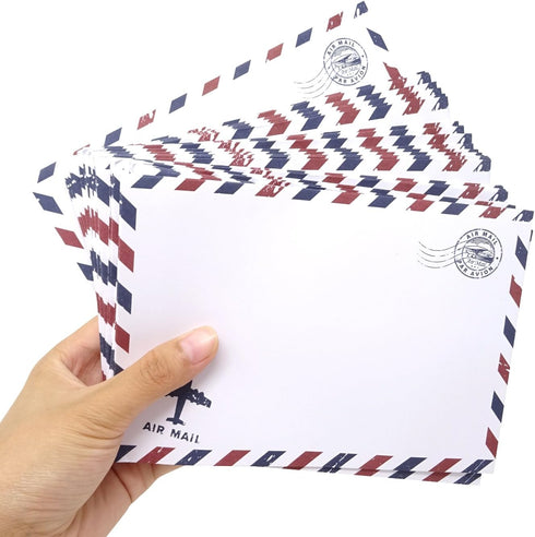 Honbay 50PCS Airmail Vintage Kraft Paper Envelopes 12.5x17.5cm/4.92x6.89inch (White) for Invitations