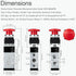 Pneumatic Mechanical Valve, 1/4” NPT 5 Way 2 Position Momentary Push Button Manual Control Air Valve