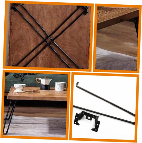 4pc Uonlytech Folding Table Legs Outdoor Coffee Tables Metal Brackets Computer Stands Picnic Leg Computer Desk tv Stand