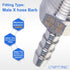 LTWFITTING Bar Production Stainless Steel 316 Barb Fitting, 1/8" Hose ID x 1/8" Male NPT, Pack of 5