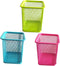 Operitacx 3pcs Pen Bucket Colored Pencils Metal Holder - Square Mesh Pencil Holder for Desk & Makeup Brushes