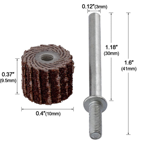 12Pcs 120 Grit Flap Sanding Wheel Head Grinding Disc with 2 of 3mm Arbor for Rotary Tool