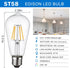 HESSION Vintage LED Edison Bulb, 40W Equivalent, 6-Pack Dimmable, 400LM Warm White 2700K, E26 Clear Glass