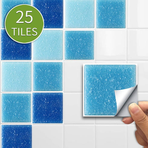 25 Pcs Self-adhesive Tile transfer for Home Decor, Peel and stick Tile Decal, Water-proof Backsplash Wall Tile Sticker for Kitchen Bathroom, 6x6inch by Alwayspon