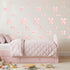 Aeaocvo 28 (6 Pcs Pink Bow Wall Stickers, Bow Room Decor for Girls, Peel and Stick Wall Stickers for Girls Room Nursery