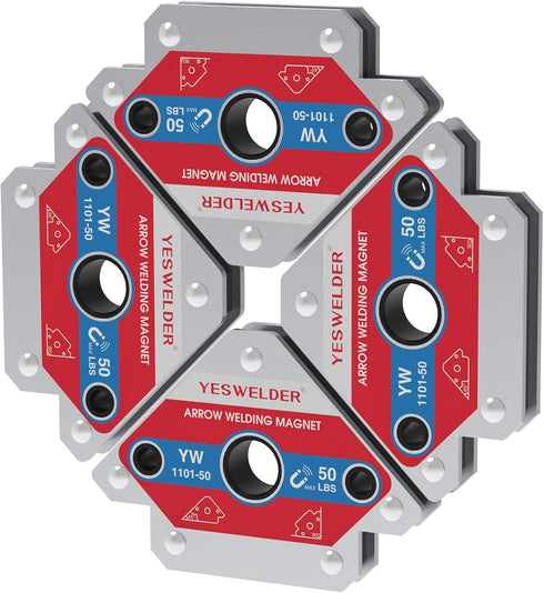 YESWELDER 50 LB Welding Magnet, 4 Pieces Magnetic Welding Holder with 50 LBS Holding Power, Welding Accessories