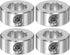 HARFINGTON 4pcs Shaft Collar Set, 5/8" Bore 304 Stainless Steel, 1-1/8" OD, for Wheel Barrow Axle, Gearbox