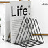 Sooyee 2 Pack Black Magazine Holder, 9 Slot Desktop File Sorter Organizer, Triangle Bookshelf Decor for Home Office