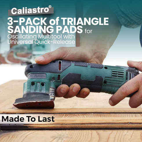 Triangle Sanding Pads for Oscillating Multitool, 3 Pack of 3-1/8 Inch Sander Pads