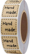 Hybsk Kraft Handmade Stickers, 1 Inch Square, 1,000 Adhesive Labels Per Roll