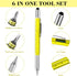 Chinco 48 Pcs Multi Tool Ballpoint Pen, 6 in 1 Pen for Men Dad with 48 Pcs Black Ink Refills