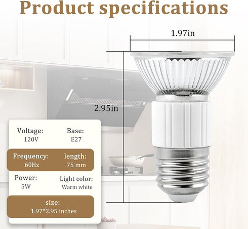 Greatshow 2-Pack Z0B0011 Bulbs Dacor,5WLED Bulb Range Hood Light Replacement for Zephyr