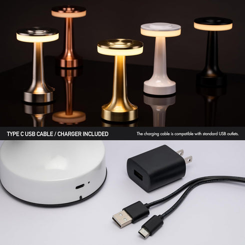 3-Levels 48 OBright Portable LED Table Lamp with Touch Sensor, Brightness, Rechargeable Battery Up to Hours Usage