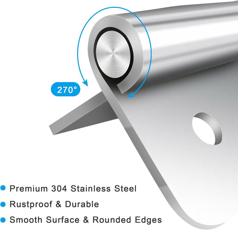 Lift Off Hinge, 1.8 Inch 304 Stainless Steel Detachable Slip Joint Flag Hinges for Wooden or Metal Boxes (Left Handed,