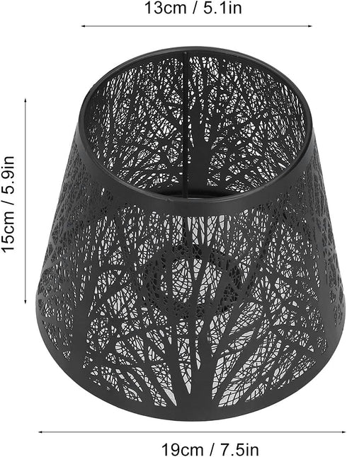 Tomedny E27 Metal Lamp Shade, Carved Forest Tree Shaped Small Lamp Shade Wrought Iron Lampshade Hollow Out Metal Tree