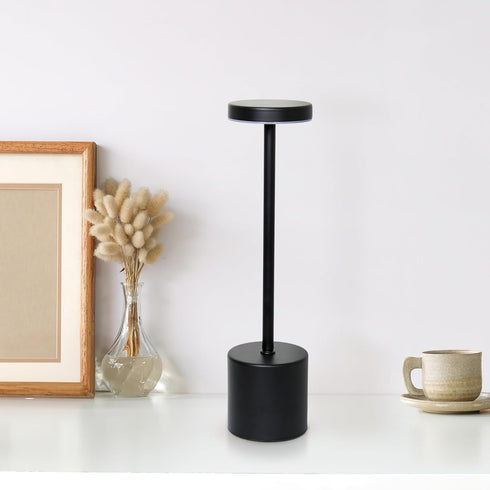 Simple Designs LD1083-BLK 12.75" Mushroom Magic Disc Dimming & Rechargeable Cordless 4-Way