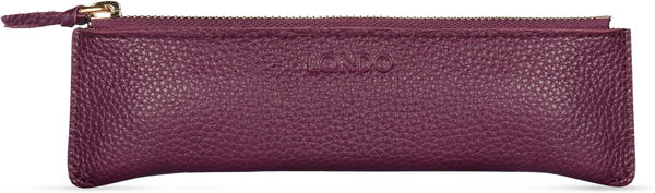 Genuine Leather Pen Case with Zipper Closure, Stylish Pencil Pouch Stationery Bag
