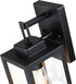 12 Lights-12 Inch Black Wall Sconce Outdoor Wall Light,Exterior Sconce Steel and Glass Outdoor Porch Light, Black