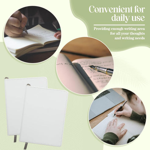 Zonon 4 Pcs Sublimation Journal Blank Notebooks, A6 A5 A4, 190 Pages Thick Faux Leather for School Office