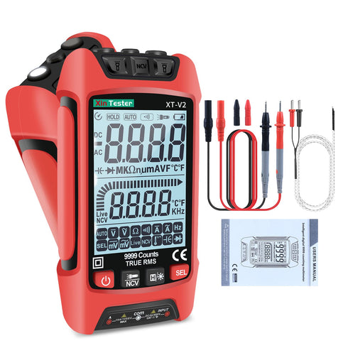 Digital Multimeter, 9999 Counts TRMS Auto-Ranging Voltmeter, Measures AC/DC Amp Ohm Voltage Meter Capacitance Frequency