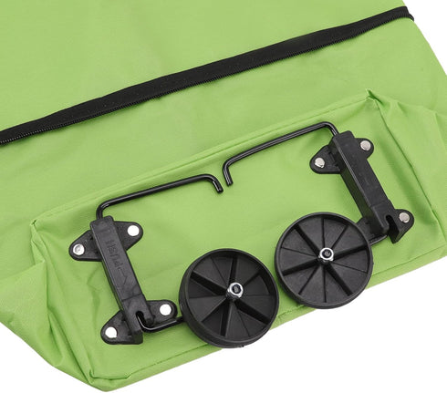 -Duty Rolling Grocery Cart Bag with Reinforced Oxford Fabric, Gliding Wheels & Ergonomic Handle for Apartments, Beach