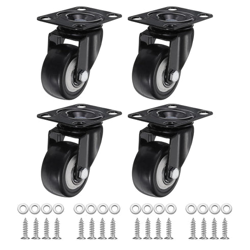 PATIKIL 2" Swivel Caster Wheels, 4 Pack Silent Plate Casters with Screws