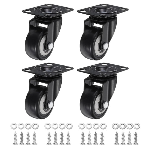 PATIKIL 2" Swivel Caster Wheels, 4 Pack Silent Plate Casters with Screws