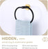 Towel Ring Black & Gold, Suyar Stainless Steel Hand Towel Holder, Oval Shape Towel Rack for Bathroom Wall