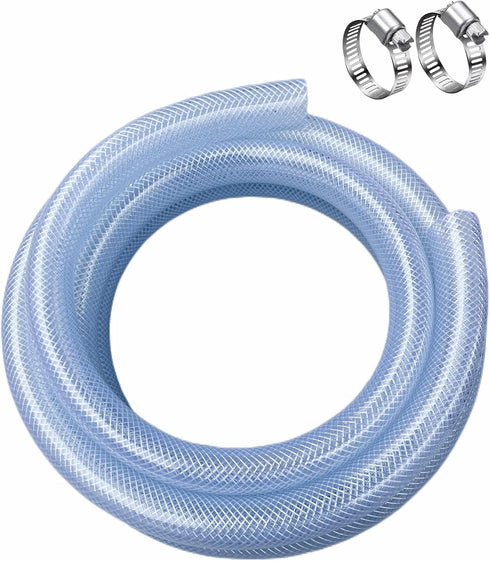 1/2"ID x 10FT High Pressure Braided Clear Flexible Industrial PVC Tubing, Heavy Duty UV Chemical Resistant Vinyl Hose Water by PEISONGFEI