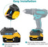 KUNLUN DM18M Battery Adapter for Makita 18V Tools, Convert Dewalt 20V & Milwaukee M18 Batteries to Makita 18V