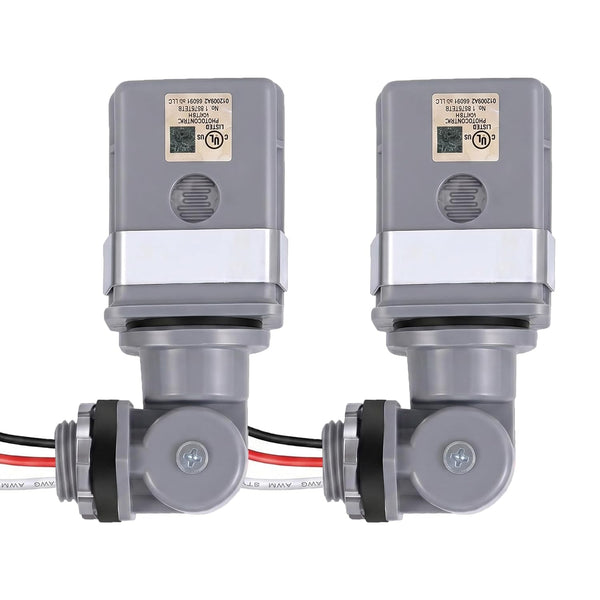 FIMXSD 2 Pack Photo Cell for Outdoor Lighting Dusk to Dawn Sensor Photoelectric