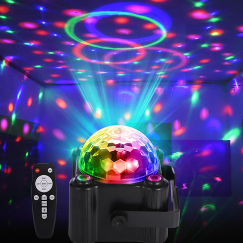 YINPKTEO 6 Party Lights Disco Ball Light,Dj Disco Light Sound Activated LED Light Colors for Home Room Dance Parties