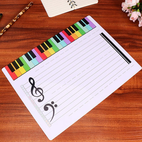 TEHAUX 4pcs Dry Erase Music Staff White Boards, 11 x 8 Inch Erasable Music Whiteboard for Kids Students Musicians