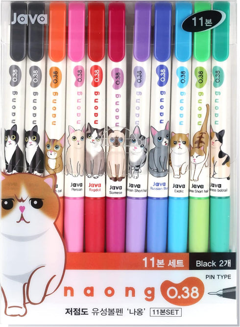 Gel Pens Office School Supplies - Cat 0.38mm Gel Ink Rollerball Pen, Pack of 11
