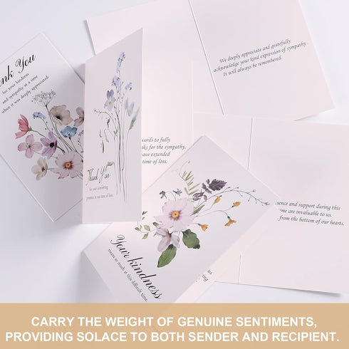 C2U Envelopes(100 Pack 4"x6"),Stickers Funeral Thank You Cards with & Message Inside - Wildflower Bereavement Sympathy