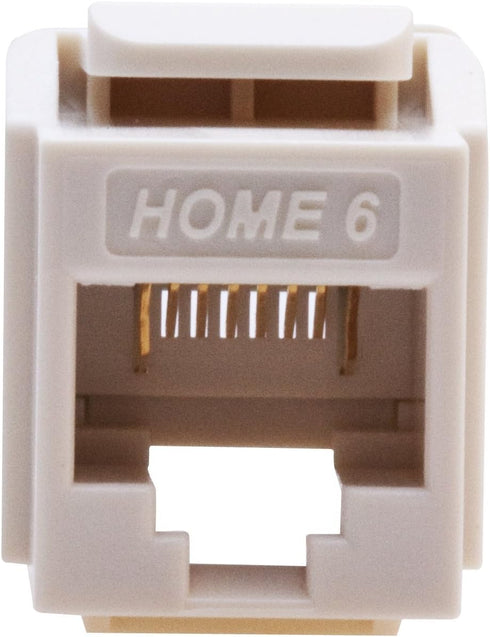 Leviton 61HOM-RT6 Home 6 Snap-In Connector, T568A/B Wiring, Light Almond Color
