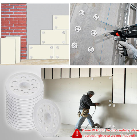 600 Pcs 45 mm White Plastic Washer, Foam Board Fasteners and Load Spreading Polypropylene Washers for Fixing Rigid Foam