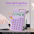 Basic Calculator, Cute Pocket Size Mini Desktop Calculators for School, Office, Home (Purple)