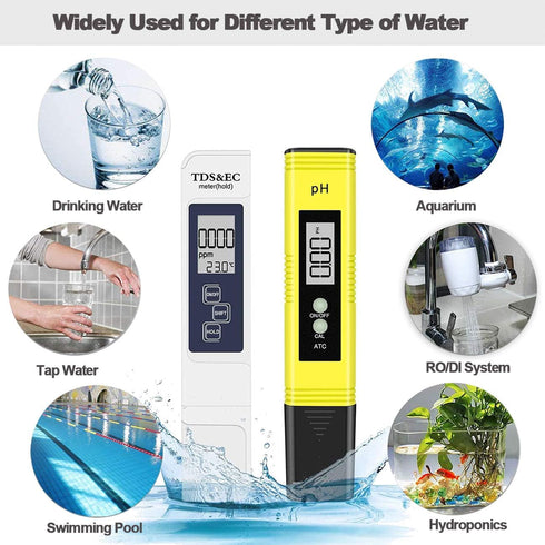 GuDoQi PH Meter, TDS Meter Combo, Pool Water Test Kit, Digital Tester for Drinking Water, Hydroponics, Aquarium