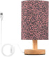 Amooorous Leopard Skin Print Black Peach Bedroom Table Lamp Baby Night Light for