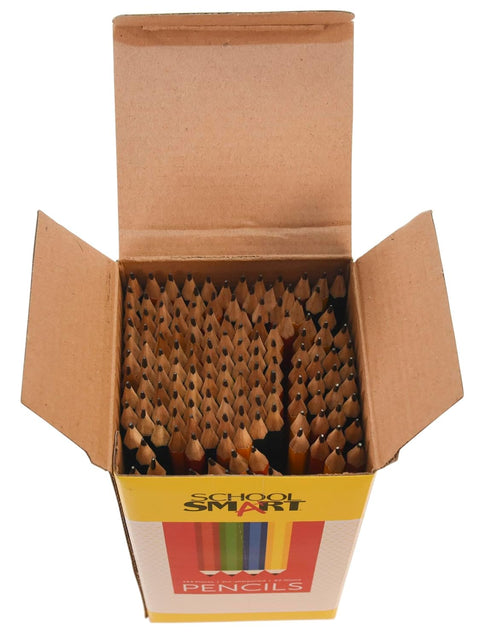 School Smart No 2 Pencils, Hexagonal with Latex-Free Erasers, Assorted Body Colors, Pack of 144
