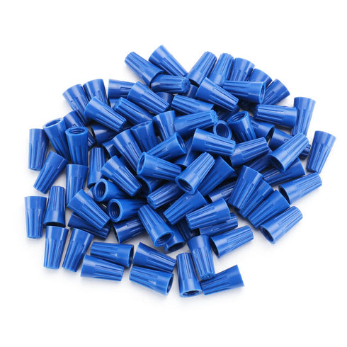 Baomain Wire Connector P2, 22-16 AWG x3 Twist-On Easy Screw On Cap, Blue Pack of 100