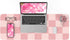 Non-Slip Pink Desk Pad, Waterproof PU Leather Desk Protector, Large Blotter, Easy Clean Laptop Writing Mat