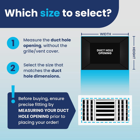 14x6 Inch 3-Way (Duct Opening) Aluminum Air Flow Vent HVAC Vent Cover for Wall or Ceiling Quiet HVAC Wall Register