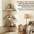 SUYU Set 3 11.8" of Floating Corner Shelves, Rustic Wood Corner Shelf Wall Mounted, L-Shaped Corner Wall Shelf