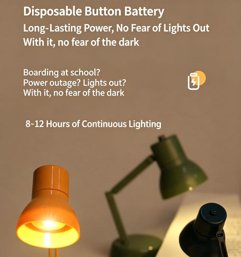 Tiosen LED Mini Table Lamp, Miniature LED Desk Lamp for Dollhouse, Fold-able Night Reading Book Lamps for Home Room