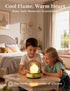 Dimmable, Cute Smiley Lamp, Portable LED Night Light for Bedroom, Camping | Rechargeable, Candle Flame Light, Desk